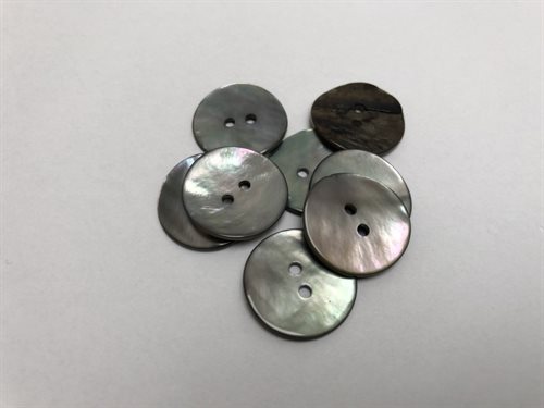 Farvet perlemor knap - steel, 18 mm